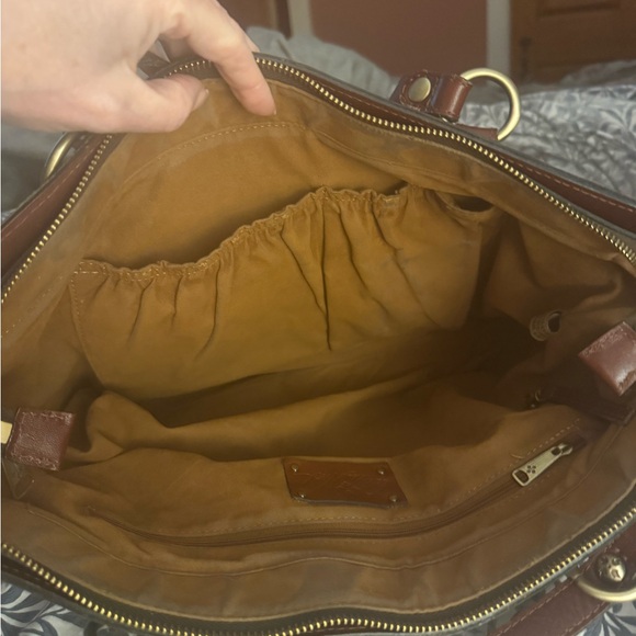 Patricia Nash Women's Navy Scenic Print Tote Bag with Brown Straps - Picture 6 of 6